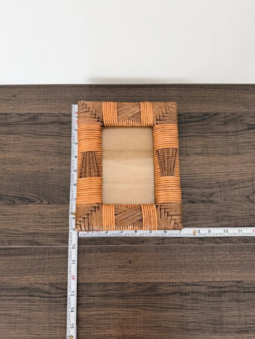 Vtg Woven Rattan Wicker Picture Frame 4 x 6 Boho Coastal Tropical Photo Frame‎